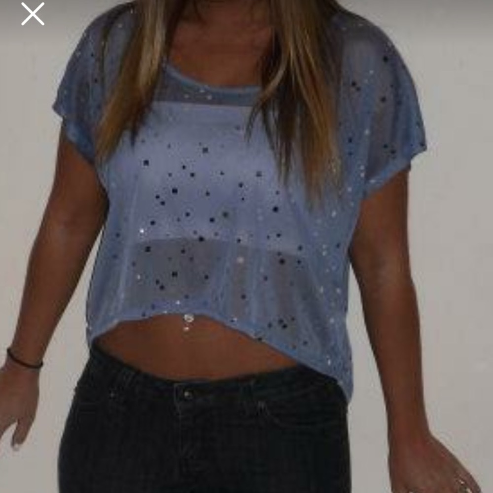 Periwinkle see through crop top